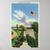 Aussicht auf das Flaggenbecken und die Südmauer Poster (Vorne)