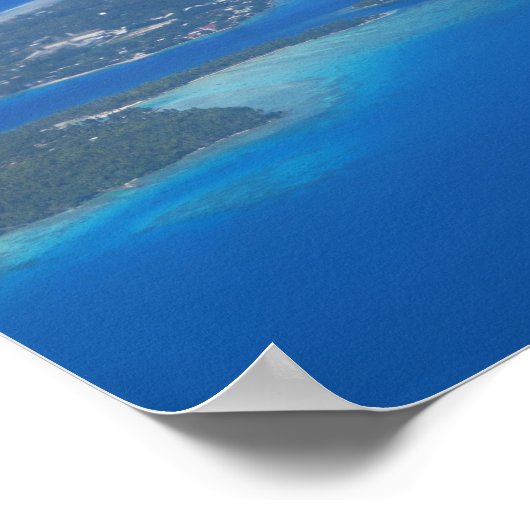 Aussicht auf das Flugzeug von Rangiroa Poster (Ecke)