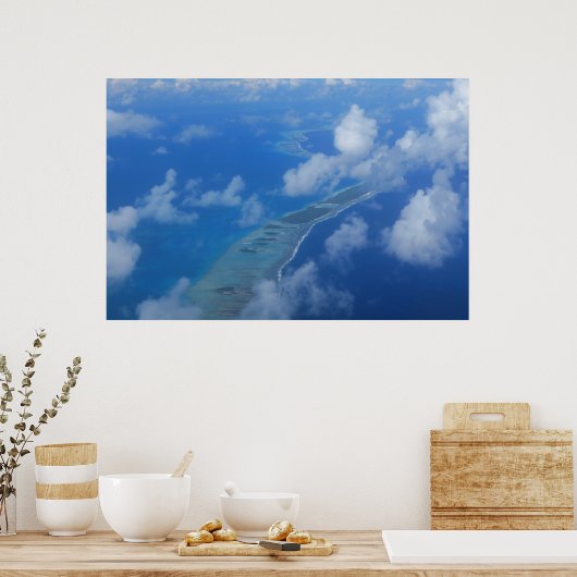 Aussicht auf das Flugzeug von Rangiroa Poster (Küche)