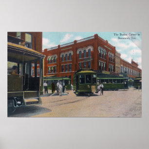 Aussicht auf das geschäftigste CornerBeaumont, TX Poster