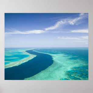 Aussicht auf das Great Barrier Reef durch die Luft Poster