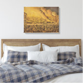 Aussicht auf das große Feuer von Chicago Leinwanddruck (Insitu (Schlafzimmer))