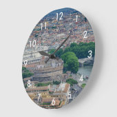 Aussicht auf das historische Stadtzentrum von Rom Große Wanduhr (Winkel)