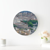 Aussicht auf das historische Stadtzentrum von Rom Große Wanduhr (Zuhause)