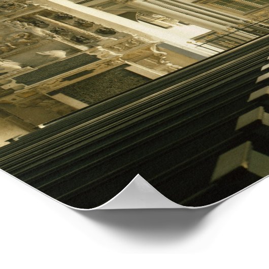 Aussicht auf das Innere der Kirche mit Poster (Ecke)