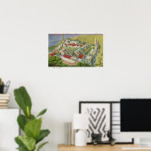 Aussicht auf das irische Dorf aus der Luft Poster (Heimbüro)