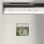 Aussicht auf das Kettel Gate in Delft (Gravieren) Magnet (In Situ (Geschirrspüler))