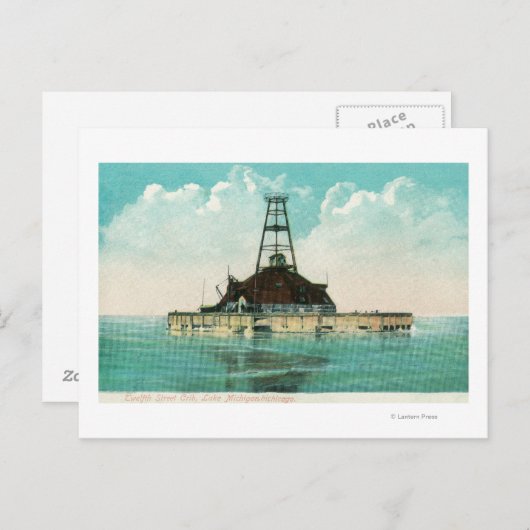 Aussicht auf das Leuchtturm der zwölften Straße Postkarte (Vorne/Hinten)