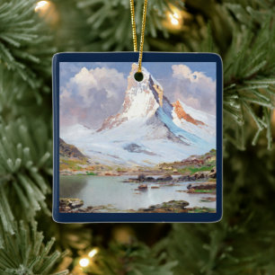 Aussicht auf das Matterhorn, Weihnachtsbaum Keramikornament