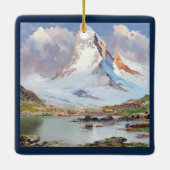 Aussicht auf das Matterhorn, Weihnachtsbaum Keramikornament (Rückseite)