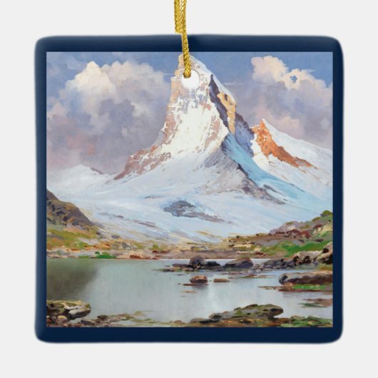 Aussicht auf das Matterhorn, Weihnachtsbaum Keramikornament (Vorderseite)