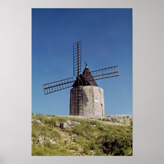 Aussicht auf das Moulin de Daudet Poster (Vorne)