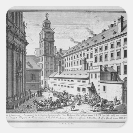 Aussicht auf das neue Observatorium im Jesuit Quadratischer Aufkleber (Vorderseite)