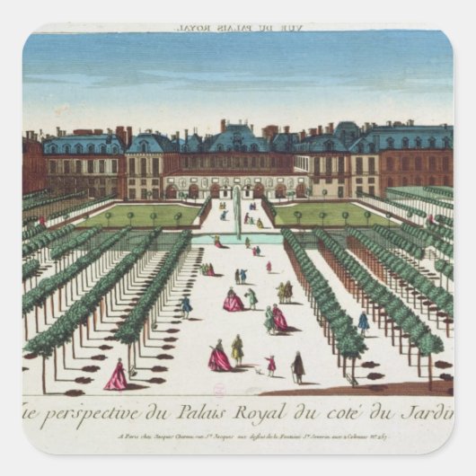 Aussicht auf das Palais Royal Quadratischer Aufkleber (Vorderseite)