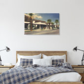 Aussicht auf das Palm Springs Hotel Leinwanddruck (Insitu (Schlafzimmer))