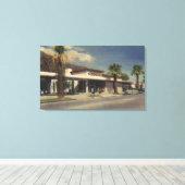 Aussicht auf das Palm Springs Hotel Leinwanddruck (Insitu (Holzboden))