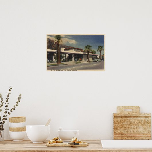 Aussicht auf das Palm Springs Hotel Poster (Küche)