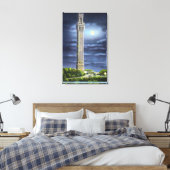 Aussicht auf das Pilgerdenkmal in der Nacht Leinwanddruck (Insitu (Schlafzimmer))