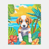 Aussicht auf das Pup Paradise Beach Fleecedecke (Vorderseite)