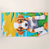 Aussicht auf das Pup Paradise Beach Strandtuch (Vorderseite)