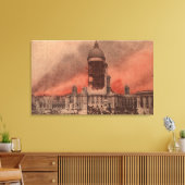 Aussicht auf das Rathaus nach dem Erdbeben Leinwanddruck (Insitu (Wohnzimmer))