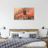 Aussicht auf das Rathaus nach dem Erdbeben Leinwanddruck (Insitu (Schlafzimmer))