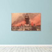 Aussicht auf das Rathaus nach dem Erdbeben Leinwanddruck (Insitu (Holzboden))