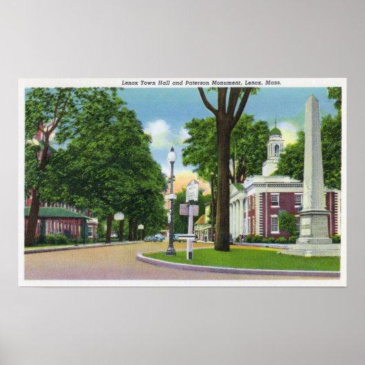 Aussicht auf das Rathaus und das Paterson Monument Poster (Vorne)