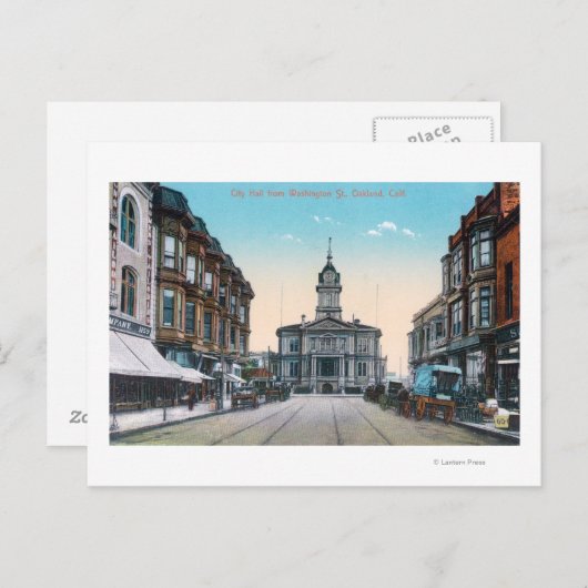 Aussicht auf das Rathaus von Washington St. Postkarte (Vorne/Hinten)