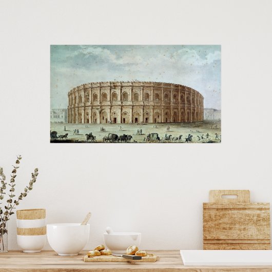 Aussicht auf das römische Amphitheater Poster (Küche)