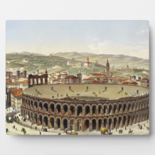 Aussicht auf das römische Amphitheater Verona, mit Fotoplatte