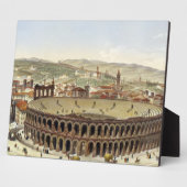 Aussicht auf das römische Amphitheater Verona, mit Fotoplatte (Seite)