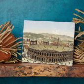 Aussicht auf das römische Amphitheater Verona, mit Fotoplatte (Seite)