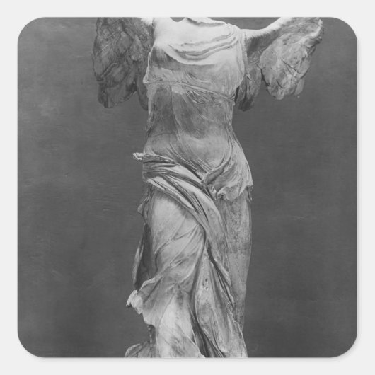 Aussicht auf das Samothrace im Louvre-Museum Quadratischer Aufkleber (Vorderseite)