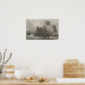 Aussicht auf das Schloss Carrifergus Poster (Küche)