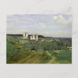 Aussicht auf das Schloss von Pierrefonds, c.1840-4 Postkarte