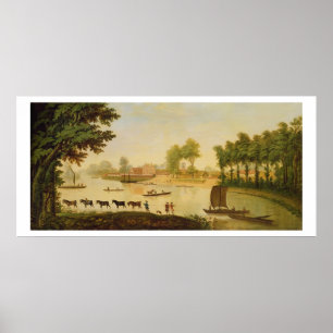 Aussicht auf das Shepperton an der Themse, nach Poster