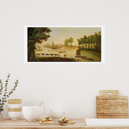 Aussicht auf das Shepperton an der Themse, nach Poster (Küche)