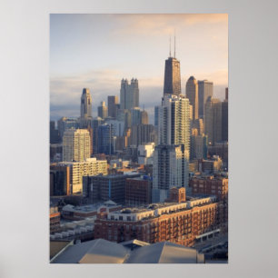 Aussicht auf das Stadtbild mit fantastischem Licht Poster