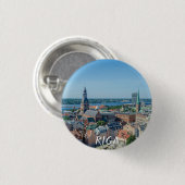Aussicht auf das Stadtzentrum von Riga von oben Button (Vorne & Hinten)