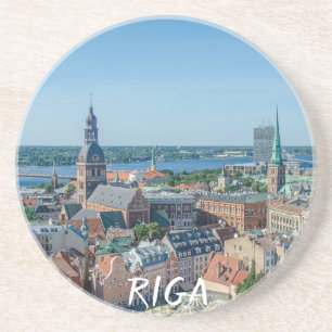 Aussicht auf das Stadtzentrum von Riga von oben Getränkeuntersetzer