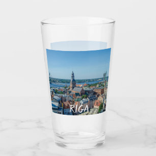 Aussicht auf das Stadtzentrum von Riga von oben Glas