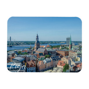 Aussicht auf das Stadtzentrum von Riga von oben Magnet