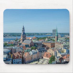 Aussicht auf das Stadtzentrum von Riga von oben Mousepad