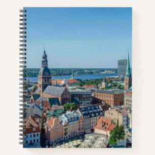 Aussicht auf das Stadtzentrum von Riga von oben Notizblock