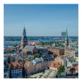 Aussicht auf das Stadtzentrum von Riga von oben Poster (Vorderseite)