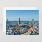 Aussicht auf das Stadtzentrum von Riga von oben Postkarte (Vorne/Hinten)