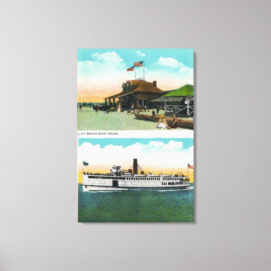 Aussicht auf das Strandbad von Cliff Leinwanddruck (Vorderseite)