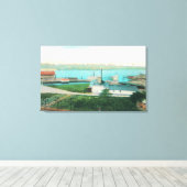 Aussicht auf das Vallejo Waterfront und die Mare I Leinwanddruck (Insitu (Holzboden))