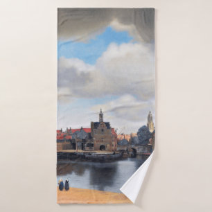Aussicht auf Delft, Johannes Vermeer, 1659-1660 Badehandtuch